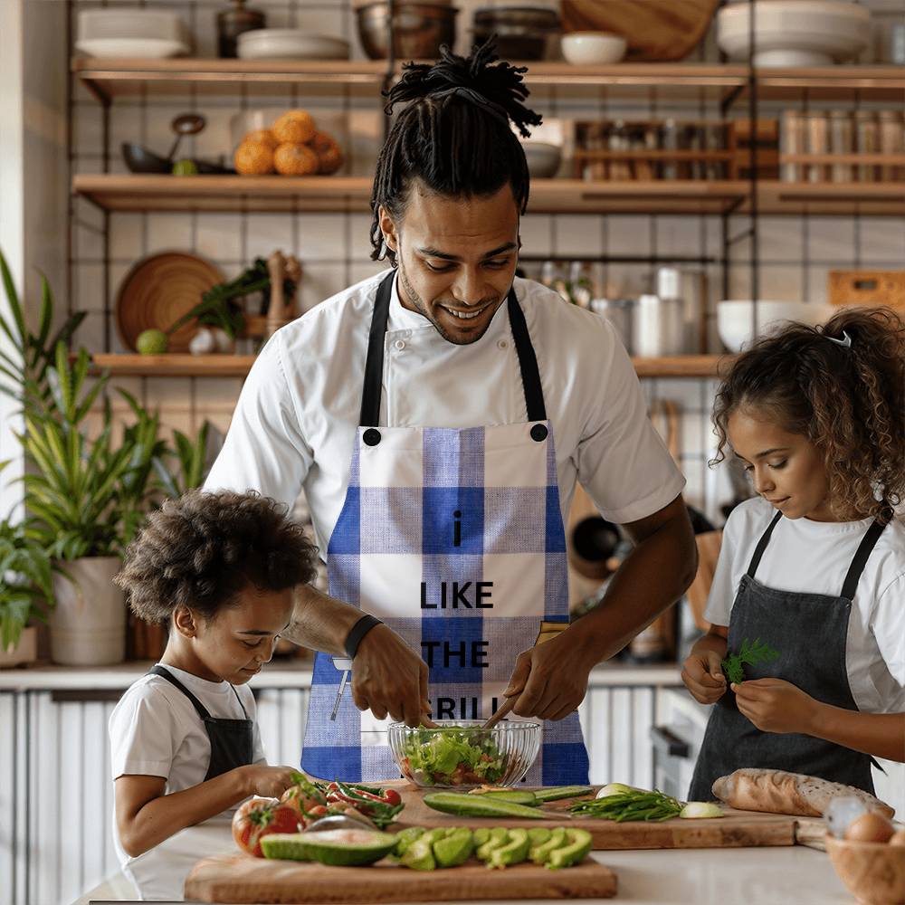 Blue/White Apron-Grill Thang