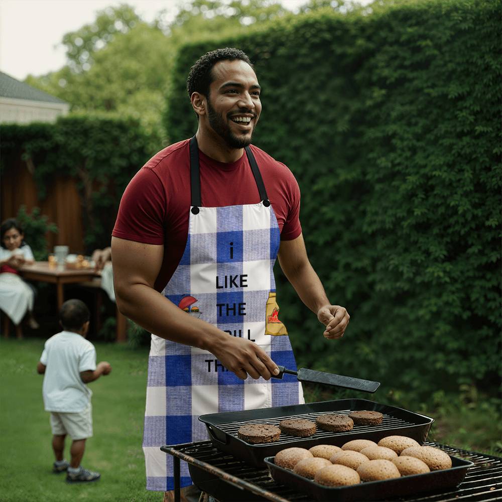 Blue/White Apron-Grill Thang